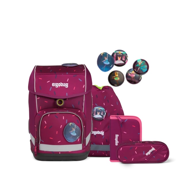 Schulranzen Ergobag Cubo 5teiliges Set - Der NussknackBär