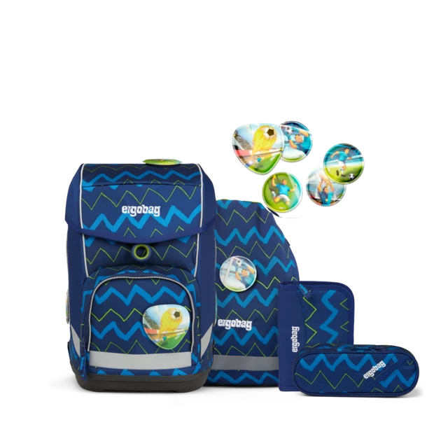 Schulranzen Ergobag Cubo 5teiliges Set - FallrückziehBär