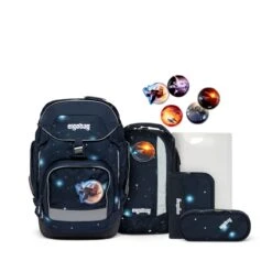 ERGOBAG 00642-900L9-10 Pack Schulrucksack-Set KoBärnikus Special Edition GALAXY GLOW, 6-teilig