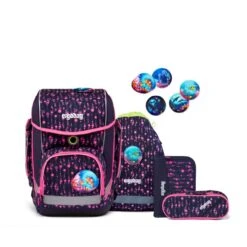 ERGOBAG 00653-90109-10 Cubo Schulranzen-Set Bärmuda Viereck, Special Edition LUMI, 5-teilig