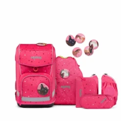 ERGOBAG 00660-90152-10 Cubo Light Urlaub Auf Dem ReitBärhof Schulranzen-Set, 6-teilig