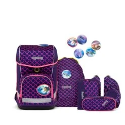 ERGOBAG 00662-900K2-10 Cubo Light Schulranzen-Set PerlentauchBär Special Edition LUMI, 6-teilig
