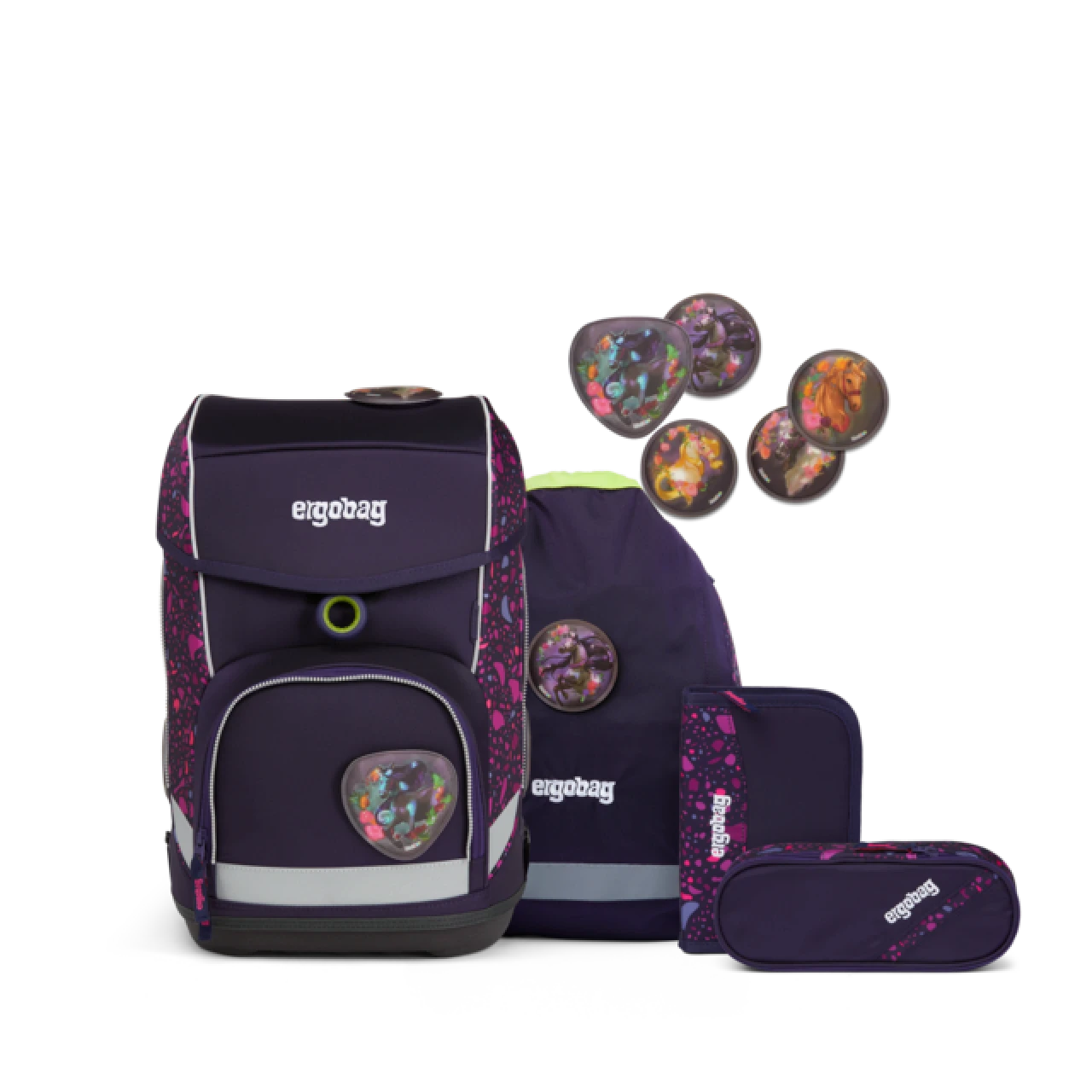 ERGOBAG ERG-CSE-002-A03 Cubo Schulranzen-Set PferdeflüstBärer, 5-teilig