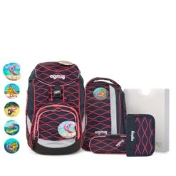 ERGOBAG ERG-SET-001-9Y2 Pack Schulrucksack-Set WellenreitBär Special Editon LUMI, 6-teilig
