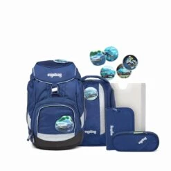 ERGOBAG ERG-SET-004-301 Pack Schulrucksack-Set BlauchlichtBär, 6-teilig