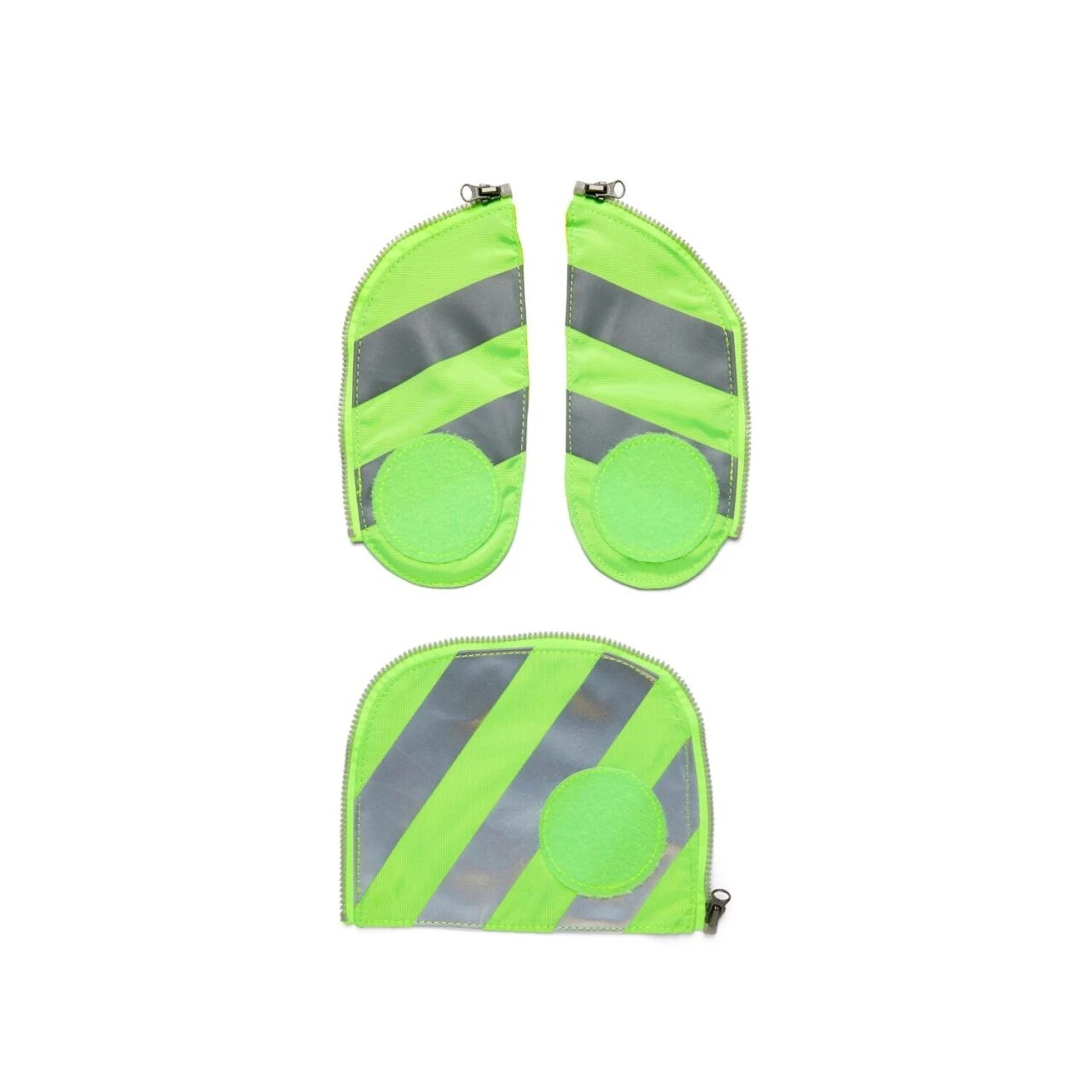 ERGOBAG ERG-SIR-002-213 Fluo-Zip Set Mit Reflektorstreifen, GrĂĽn
